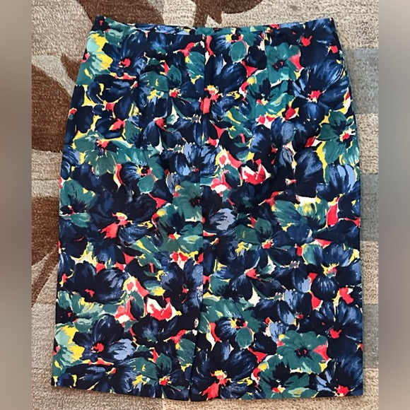Talbots Cotton Blend Floral Pencil Skirt. - Picture 4 of 5